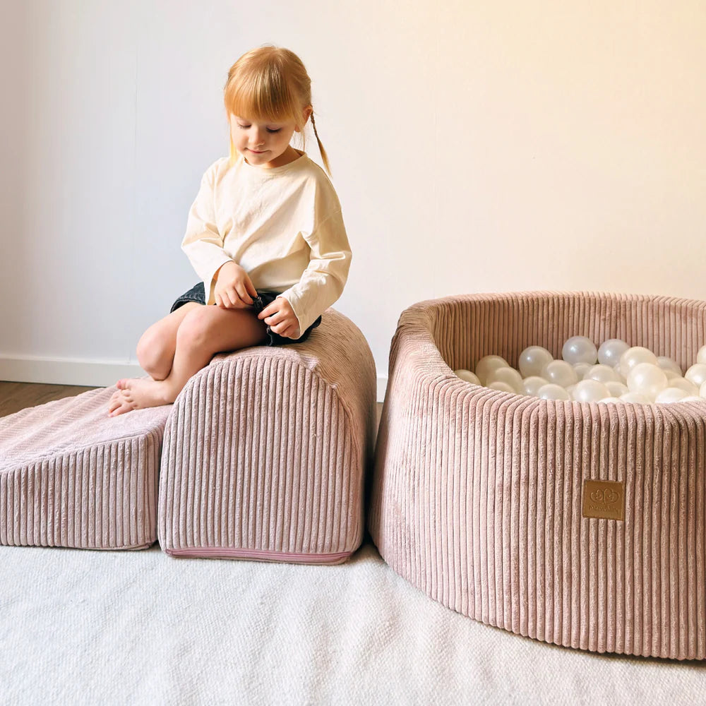 meowbaby-piscine-balles-ronde-90x30-cm-corduroy-aesthetic-rose-200-balles image 5