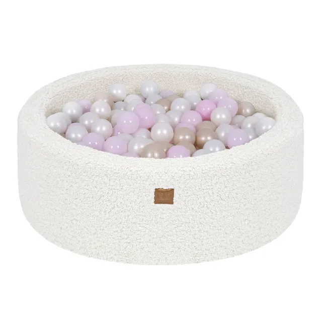 meowbaby-piscine-balles-ronde-90x30-cm-bearly-blanc-cass-200-balles image 1