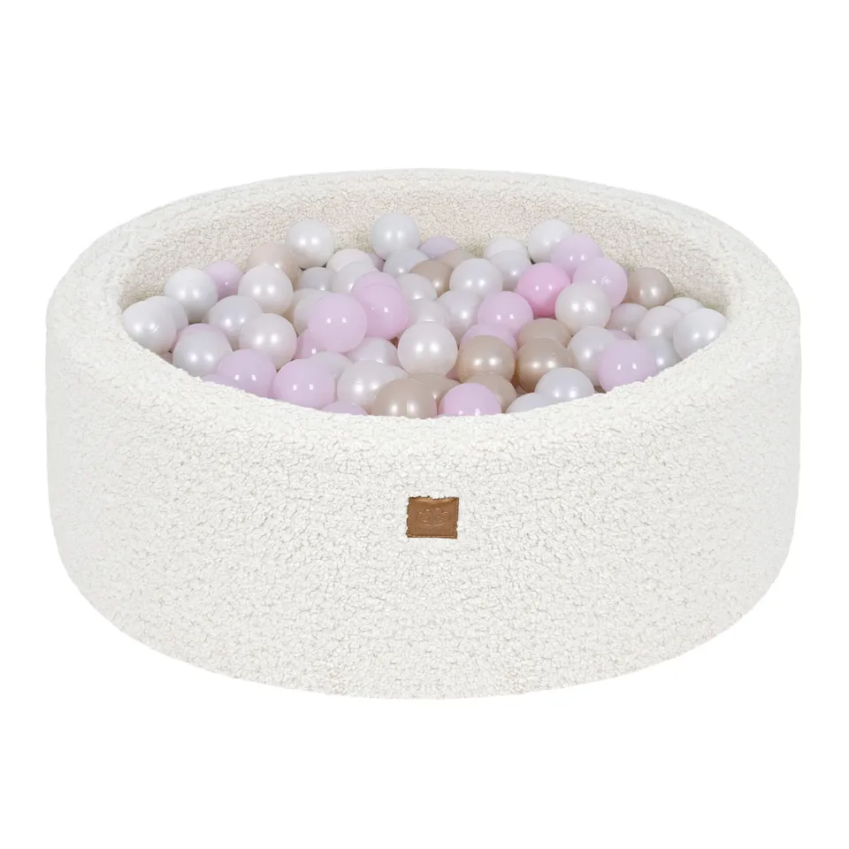 meowbaby-piscine-balles-ronde-90x30-cm-bearly-blanc-cass-200-balles image 1