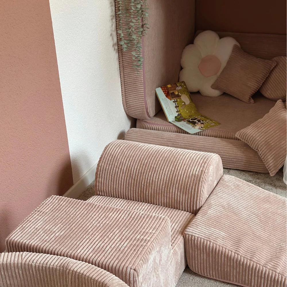 meowbaby-parcours-3-pi-ces-piscine-balles-ronde-90x30-cm-corduroy-aesthetic-rose image 3