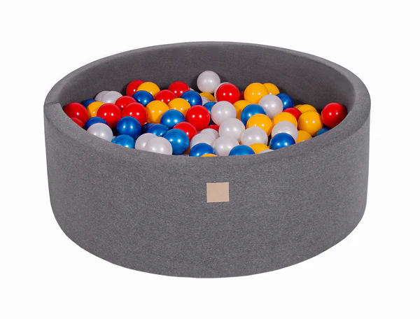 meowbaby-piscine-balles-ronde-90x30-cm-jersey-gris-200-balles image 7