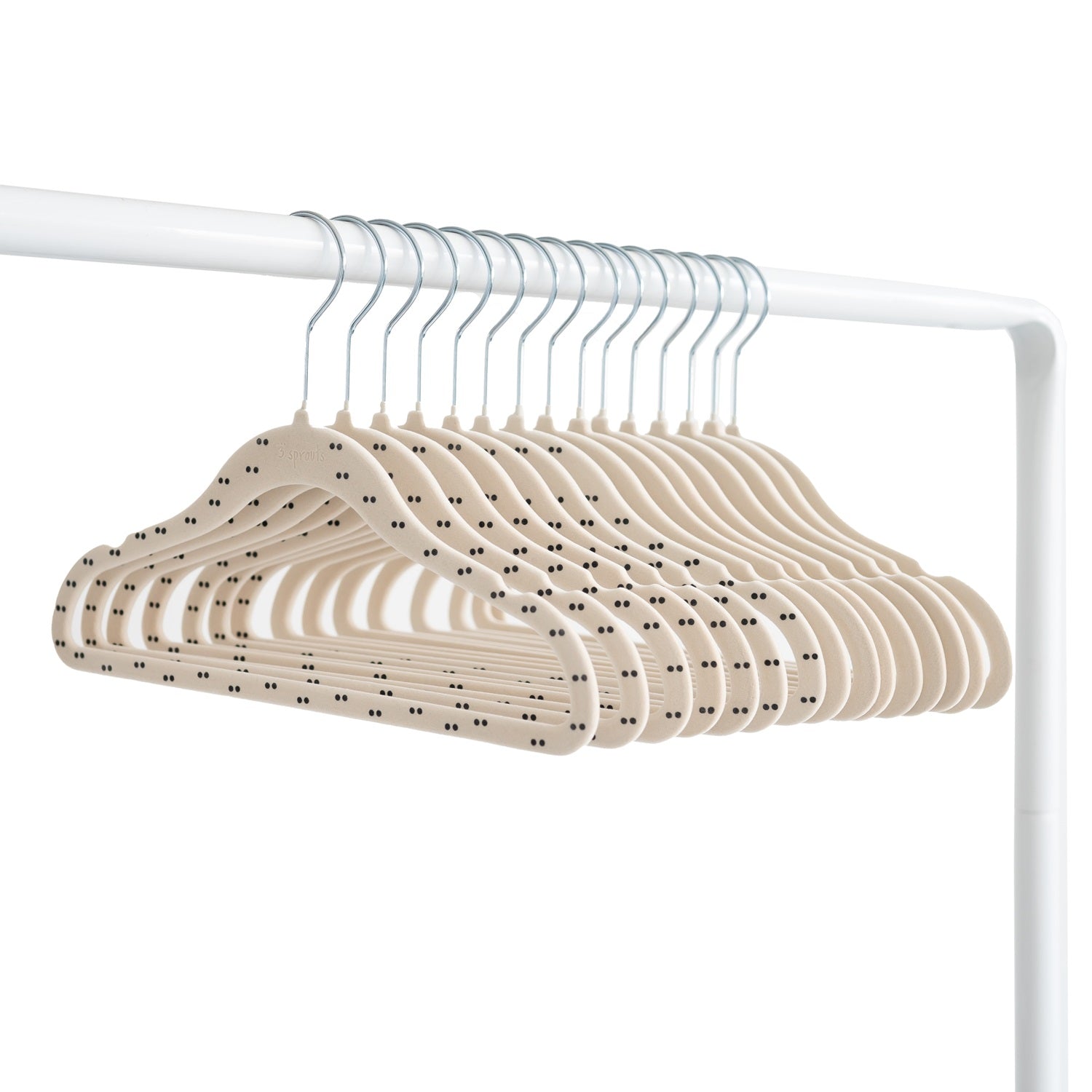 3-sprouts-cintres-velours-enfant-beige-et-pois-lot-de-30 image 3