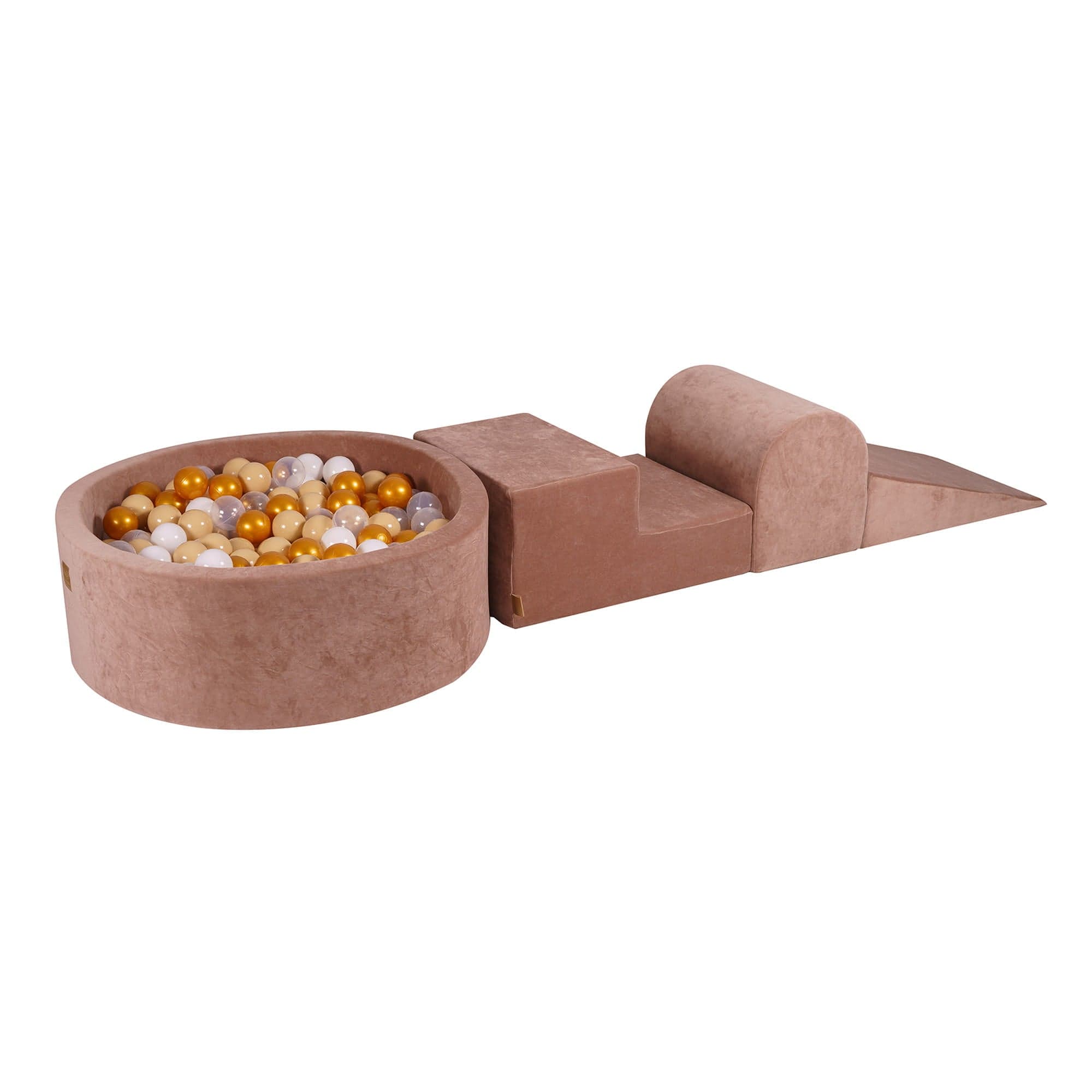 meowbaby-parcours-3-pi-ces-piscine-balles-ronde-90x30-cm-velours-marron-glac-200 image 8
