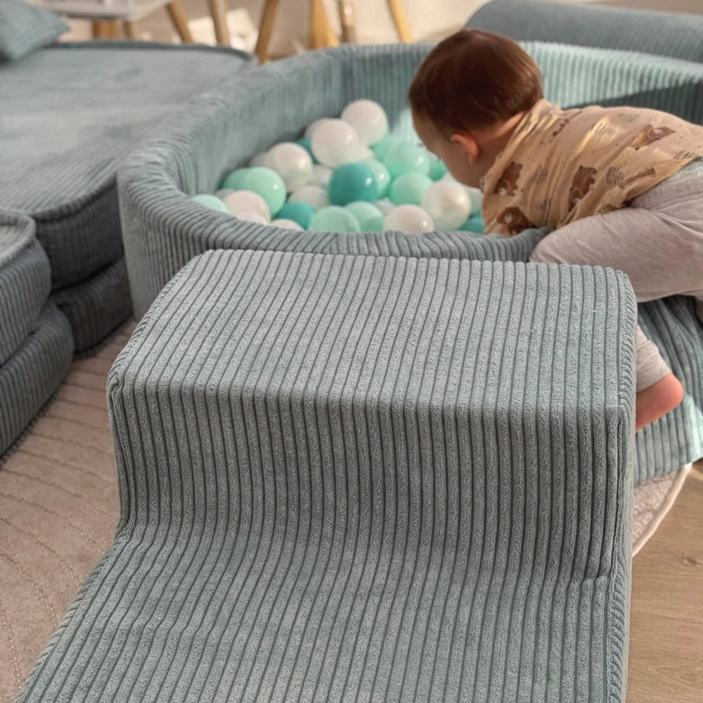 meowbaby-parcours-3-pi-ces-piscine-balles-ronde-90x30-cm-200-balles-corduroy-tur image 3