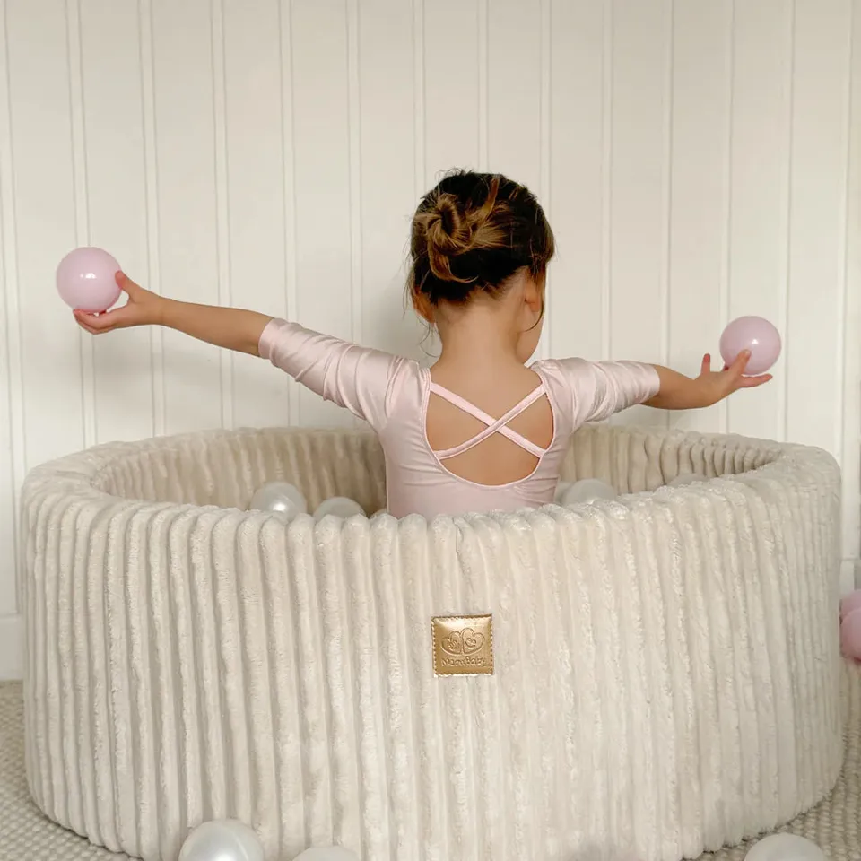 meowbaby-churros-piscine-balles-ronde-90x30-cm-cr-me-200-balles image 1