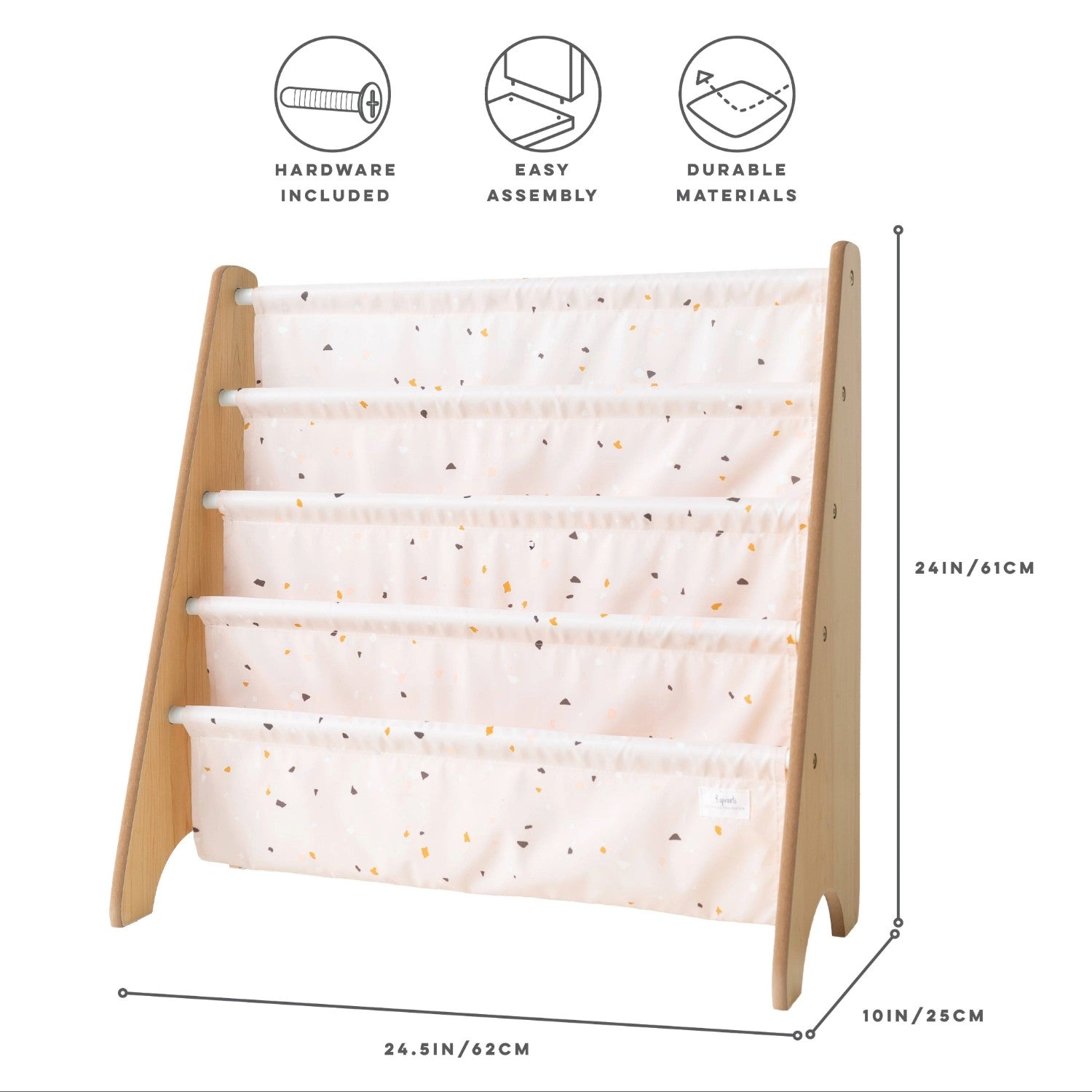 3-sprouts-biblioth-que-enfant-terrazzo-rose-en-tissu-recycl image 6