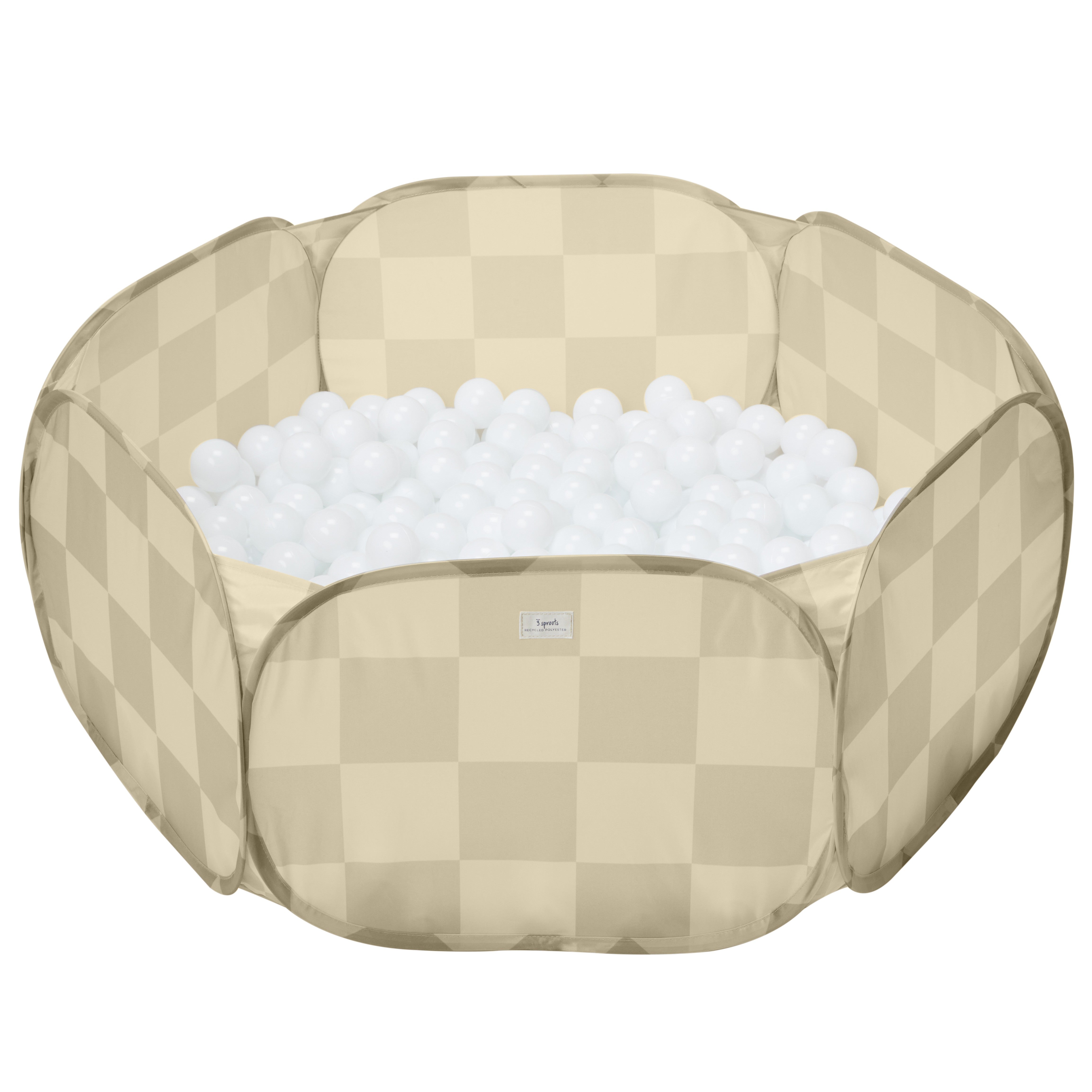3-sprouts-piscine-balles-beige-damier-tissu-recycl image 3