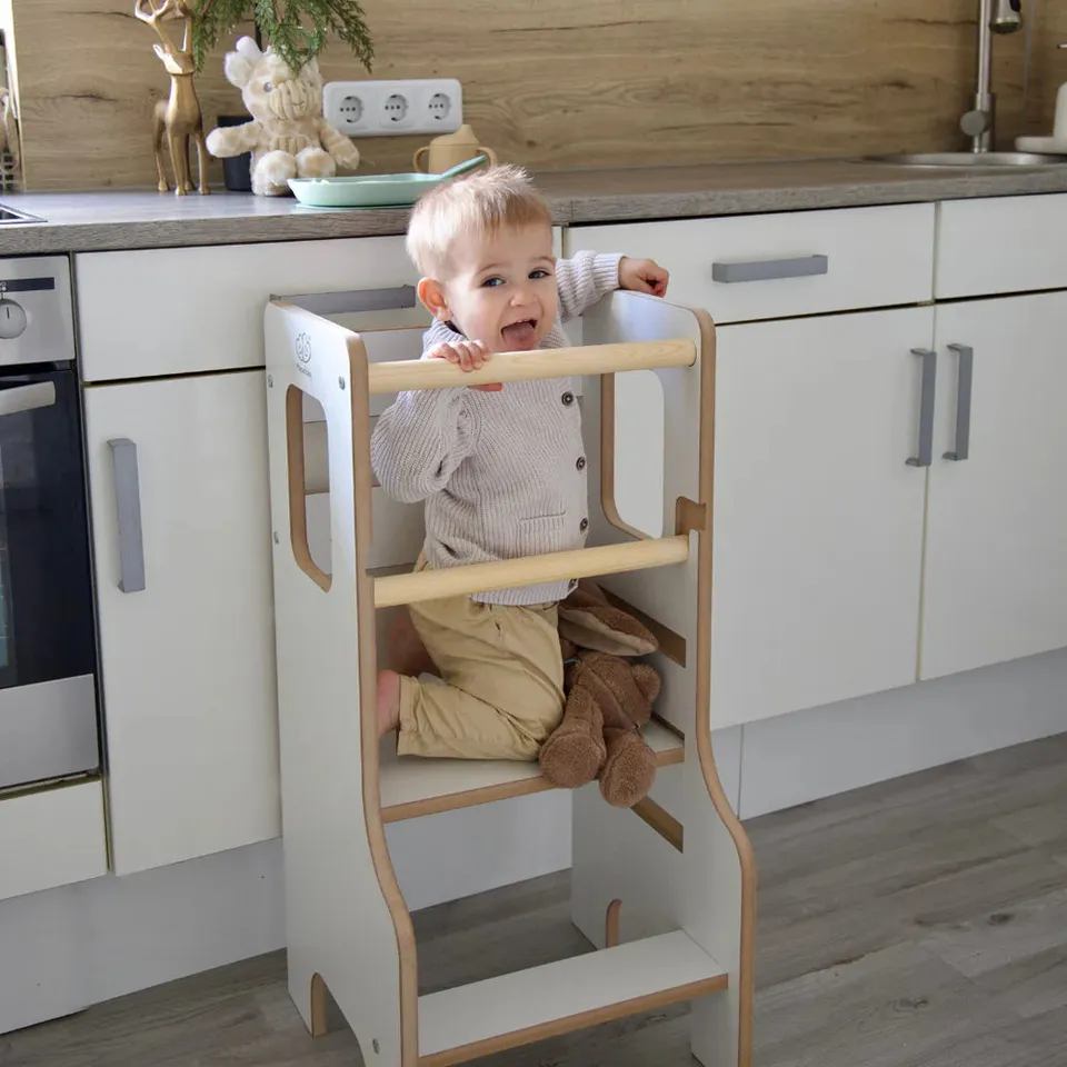 meowbaby-tour-d-observation-montessori-ajustable-en-bois-cloudy image 1