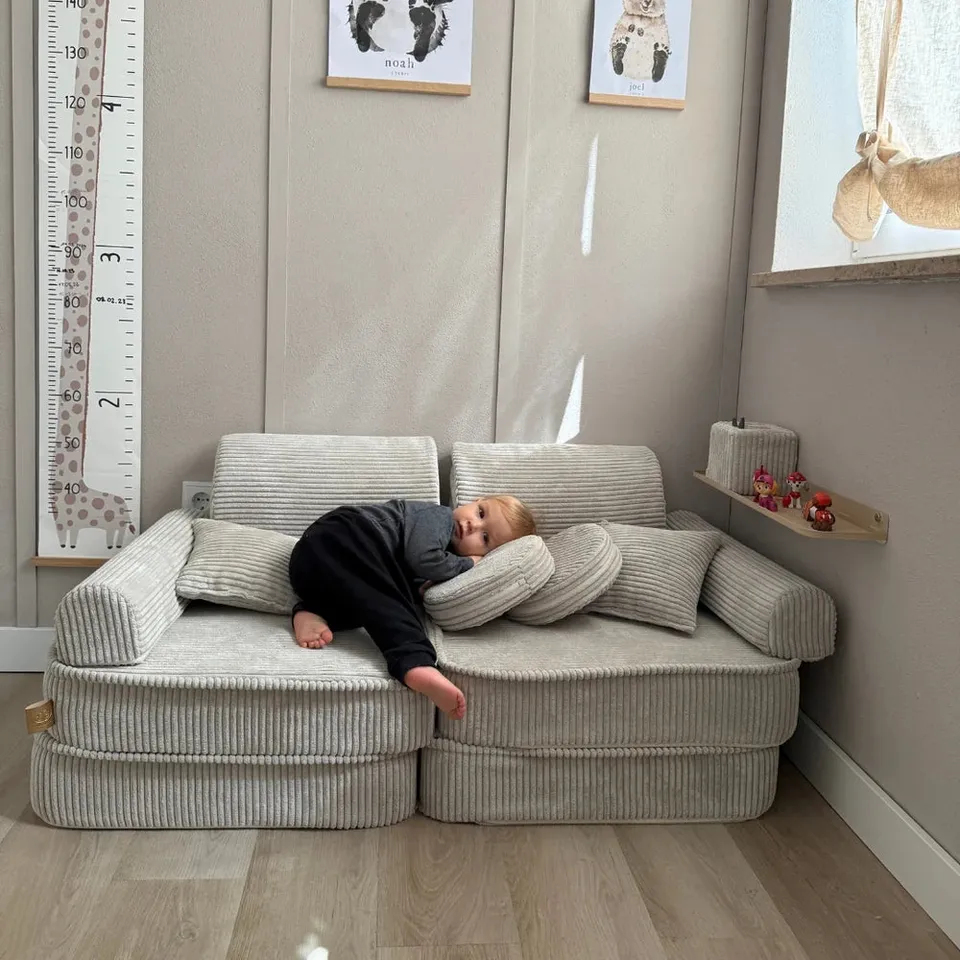 meowbaby-canap-de-jeu-modulable-pocket-120cm-velours-corduroy-aesthetic-10-pi-ce image 1