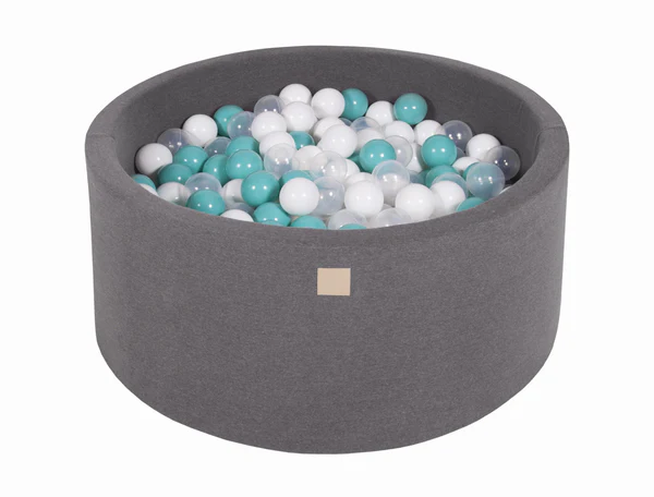 meowbaby-piscine-balles-ronde-90x40-cm-jersey-gris-300-balles-au-choix image 8