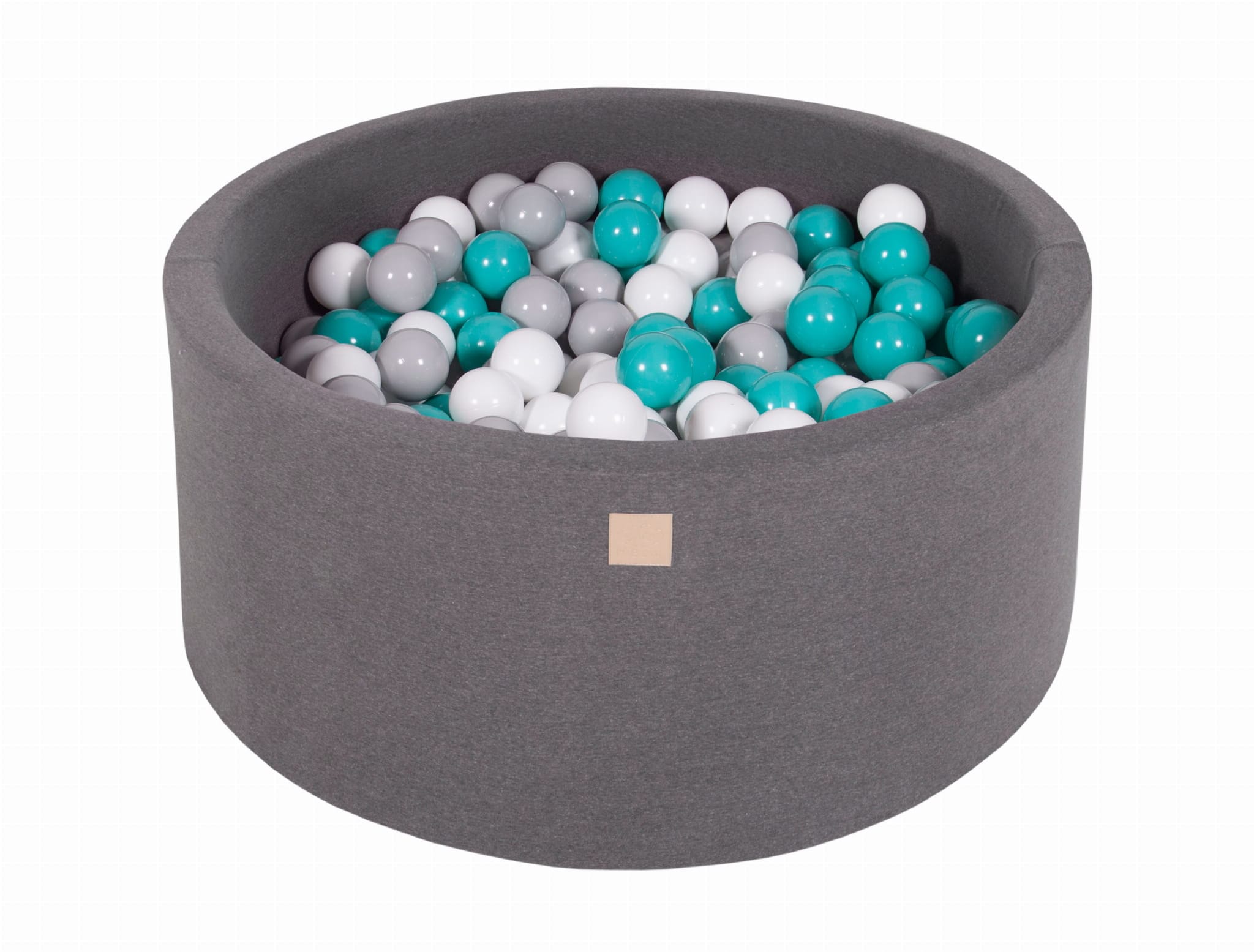 meowbaby-piscine-balles-ronde-90x40-cm-jersey-gris-300-balles-au-choix image 1