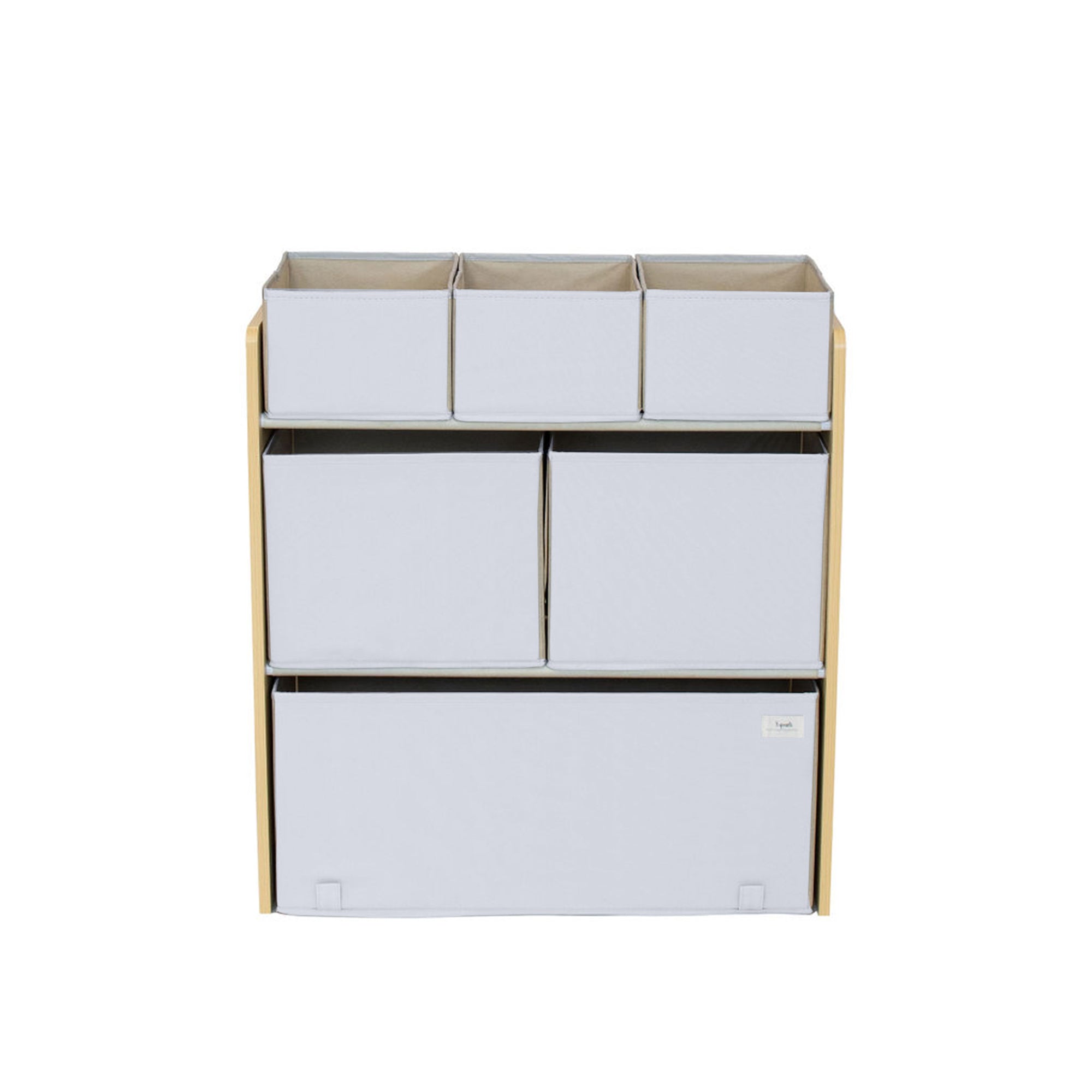 3-sprouts-organisateur-jouets-multi-bacs-gris-tissu-recycl-6-bacs image 3
