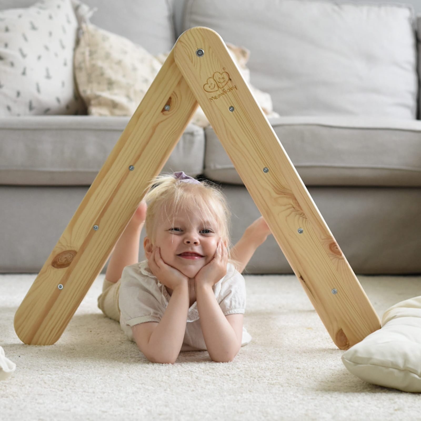 meowbaby-triangle-de-pikler-en-bois-avec-option-cabane image 4