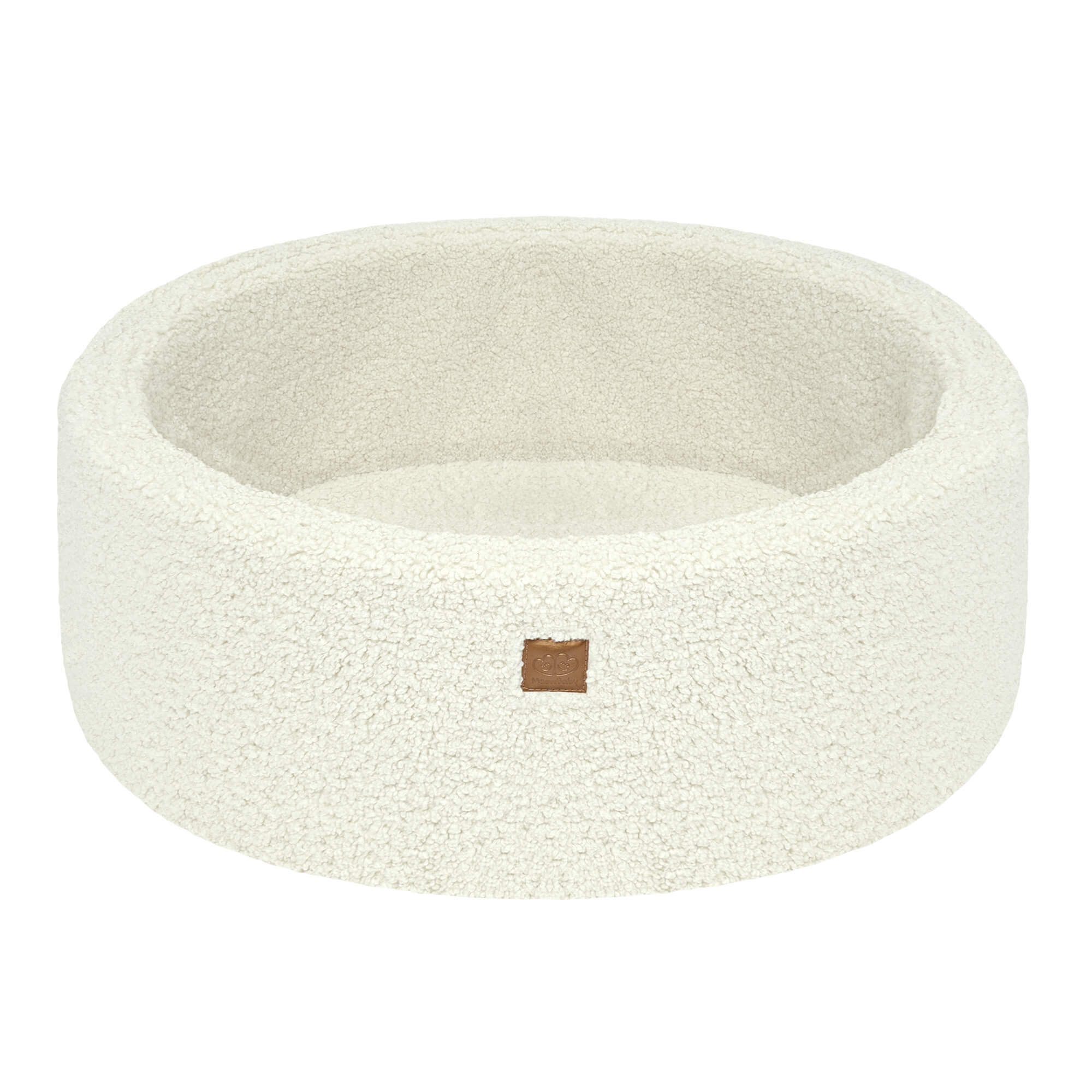 meowbaby-piscine-balles-ronde-bearly-90x30-cm-en-peluche-cr-me-200-balles image 7