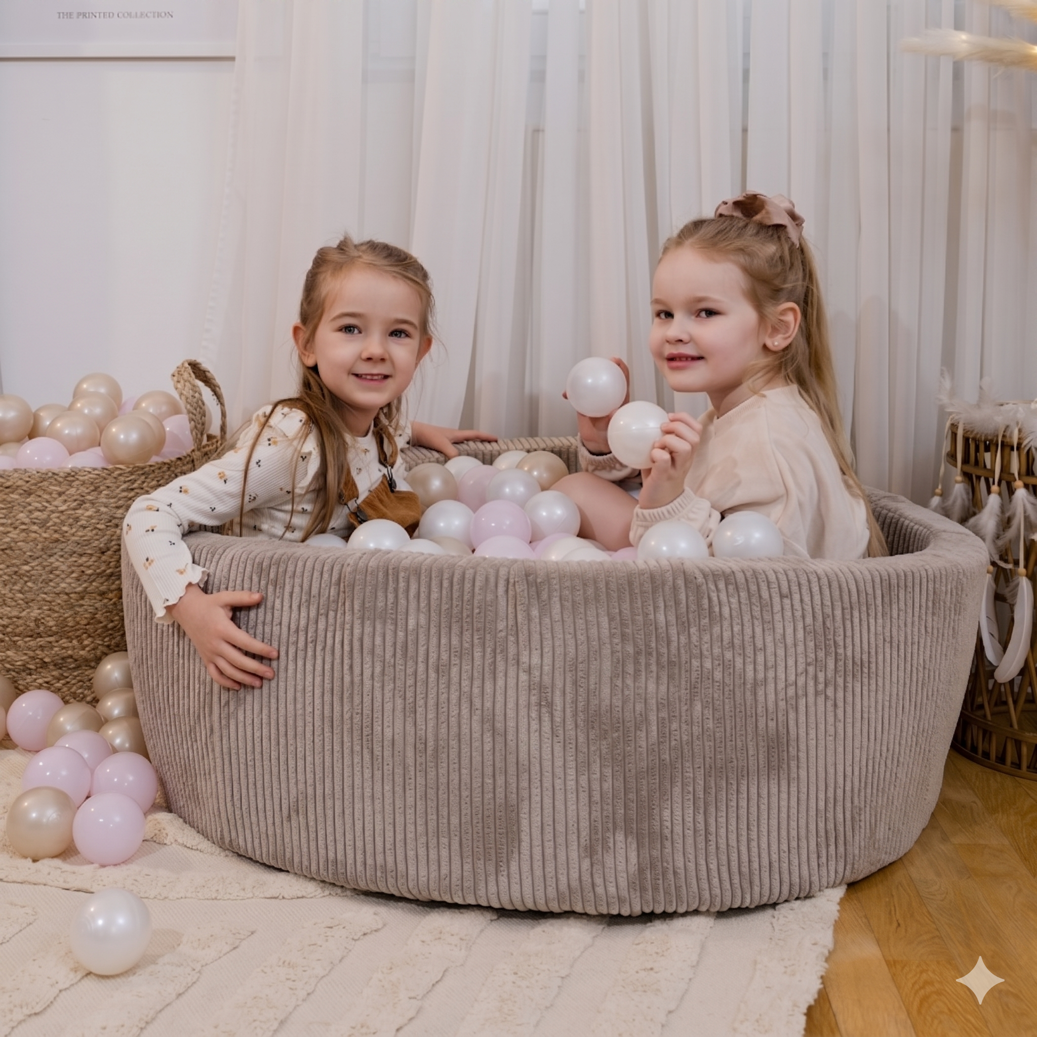 meowbaby-parcours-3-pi-ces-piscine-balles-ronde-90x30-cm-corduroy-aesthetic-taup image 6