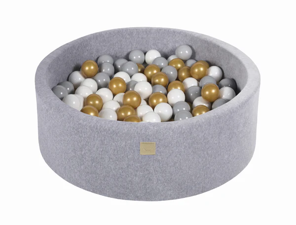 meowbaby-piscine-balles-ronde-90x30-cm-velours-gris-200-balles image 5