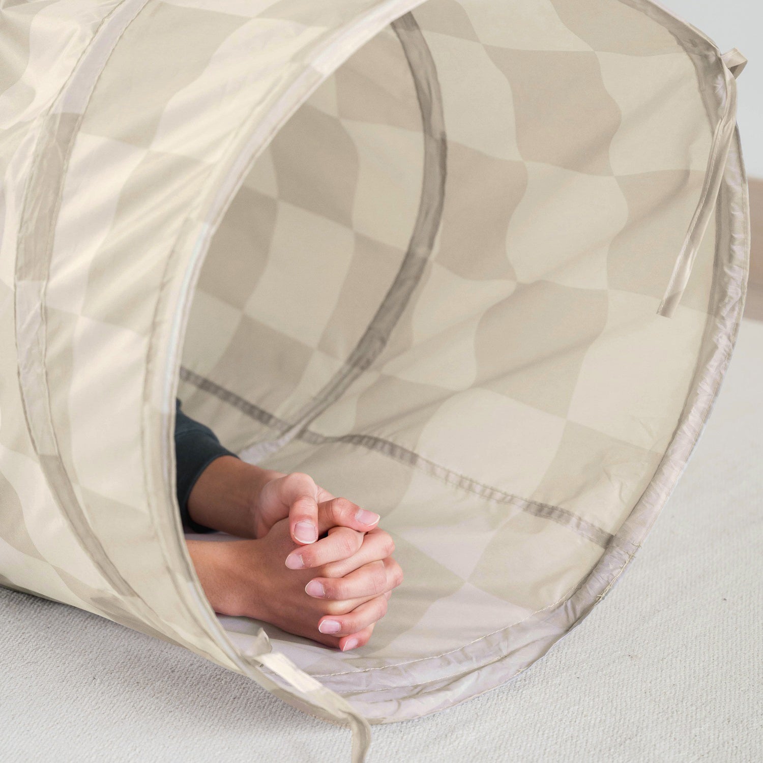 3-sprouts-tunnel-de-jeu-beige-damier-en-tissu-recycl image 6