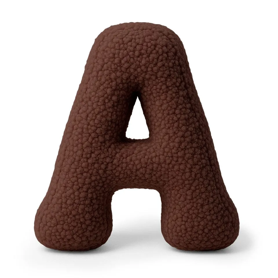 meowbaby-grand-coussin-alphabet-bearly-marron-lettre-au-choix image 1