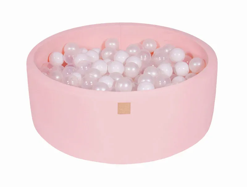 meowbaby-piscine-balles-ronde-90x30-cm-jersey-rose-200-balles image 1