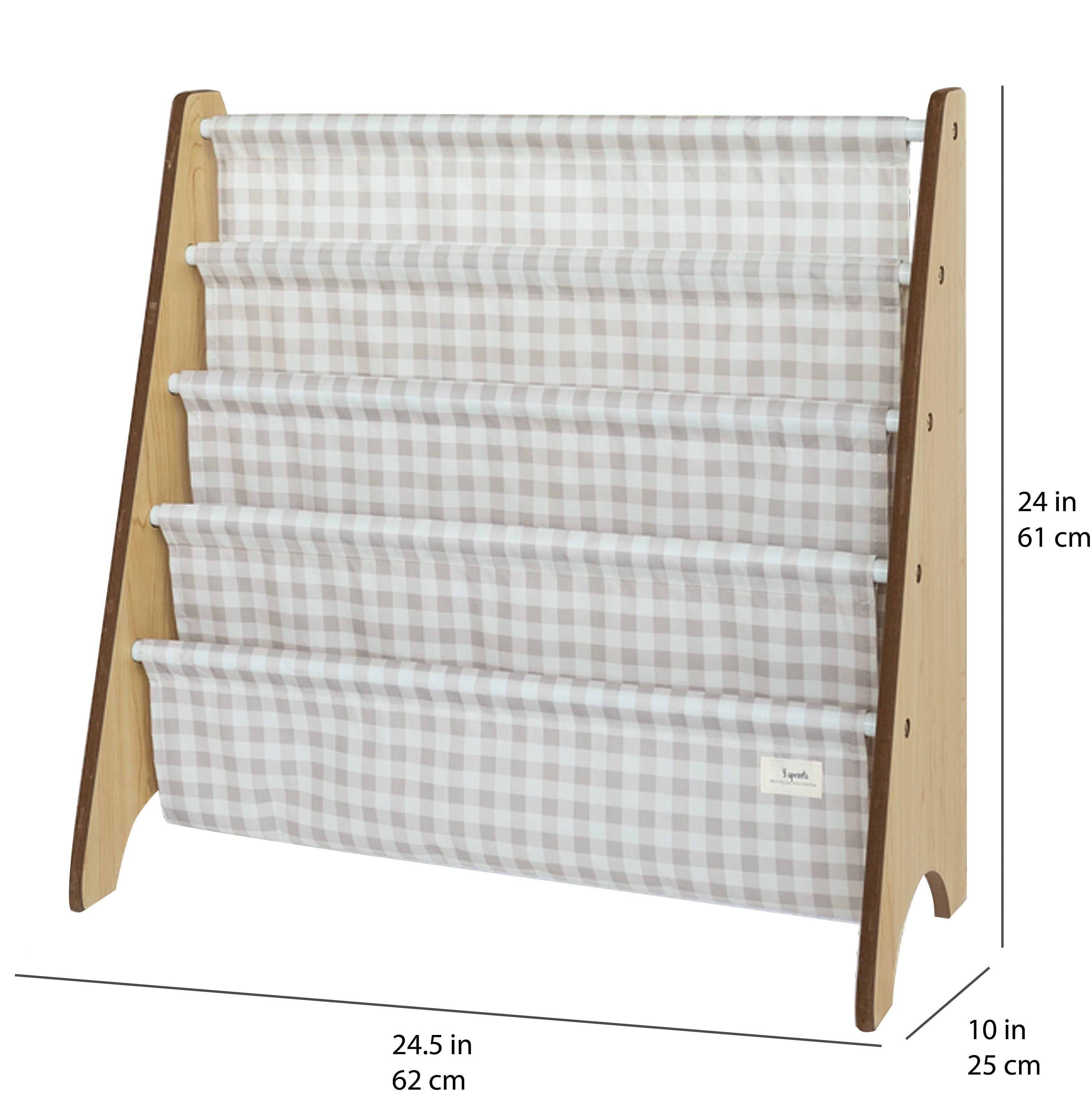 3-sprouts-gingham-beige-biblioth-que-enfant-tissu-recycl image 4