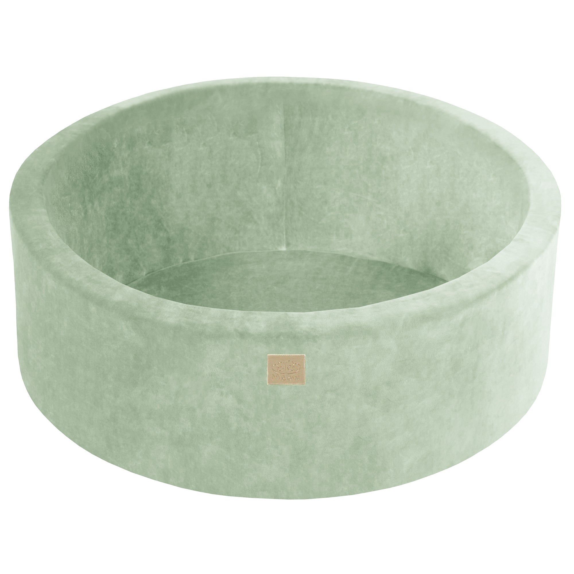 meowbaby-piscine-balles-ronde-90x30-cm-velours-200-balles-vert-sauge image 4