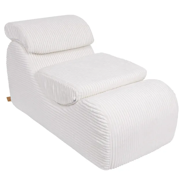 meowbaby-churros-fauteuil-lounge-vague-blanc image 1