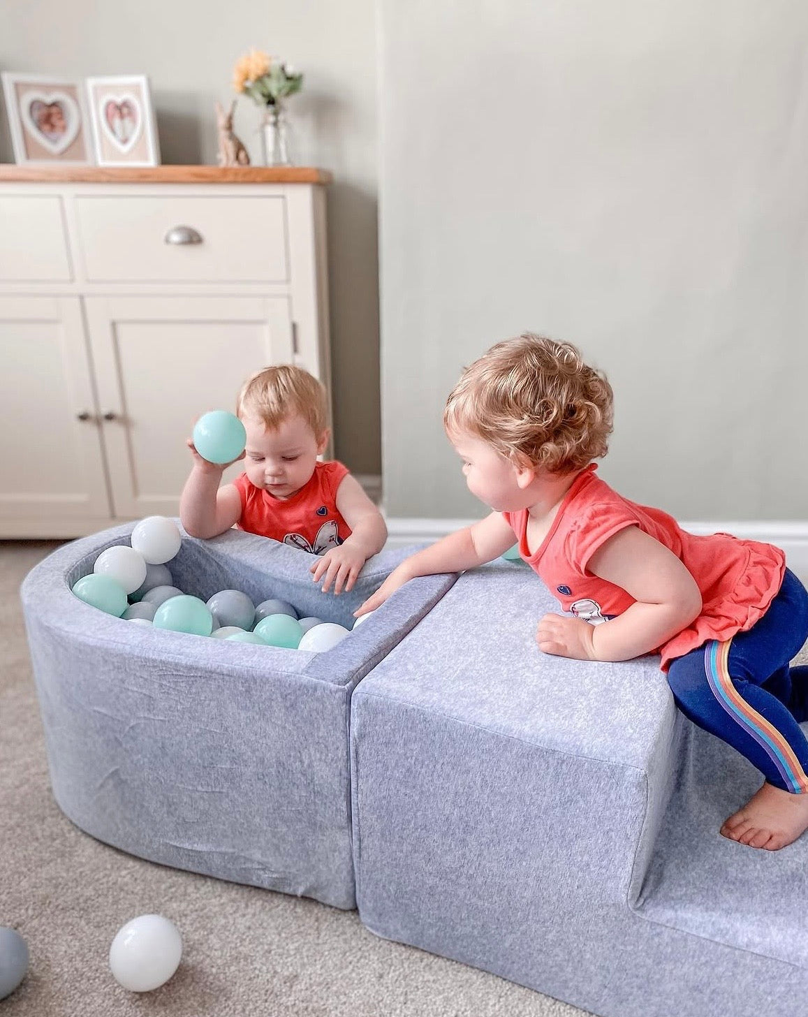 meowbaby-parcours-de-motricit-5-pi-ces-petite-piscine-balles-velours-gris-balles image 8