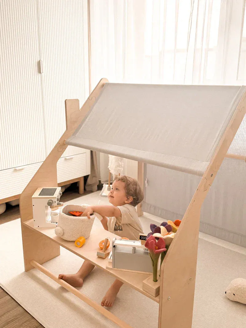 meowbaby-cabane-en-bois-d-int-rieur-maison-de-jeu-avec-toit-tissu image 1