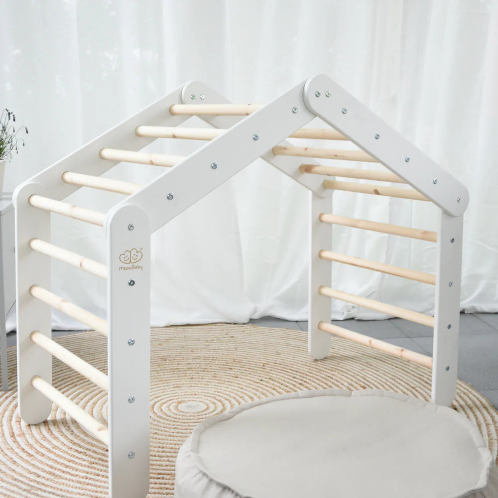 meowbaby-triangle-de-pikler-xl-double-volutif-cabane-bois-option-tente image 6