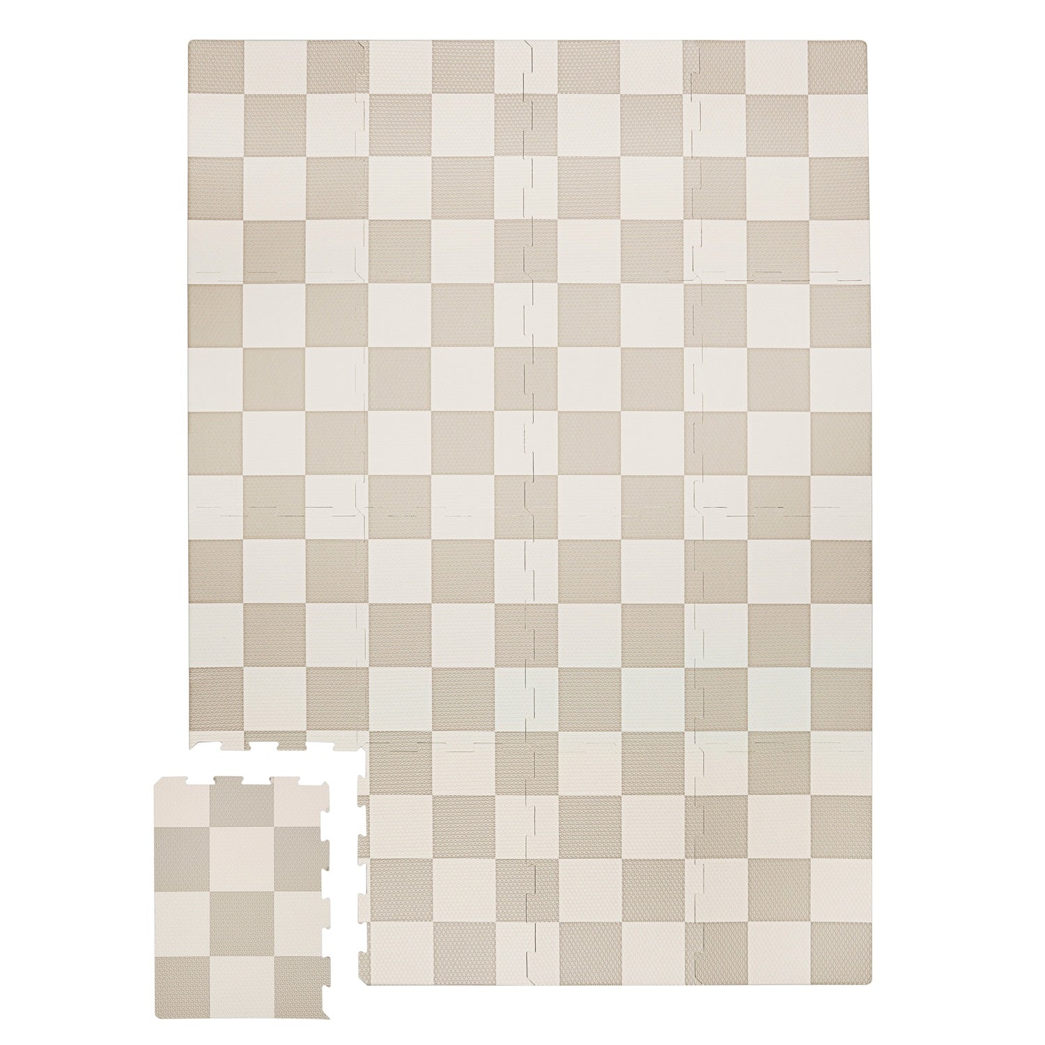 3-sprouts-tapis-puzzle-mousse-eva-damier-beige-16-dalles image 1