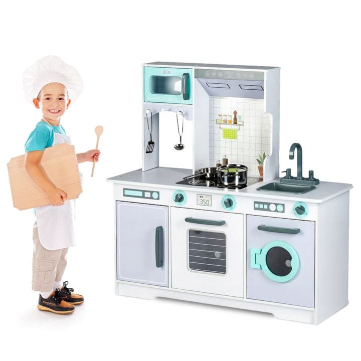 meowbaby-cuisine-en-bois-compl-te-avec-accessoires-gris-menthe image 7