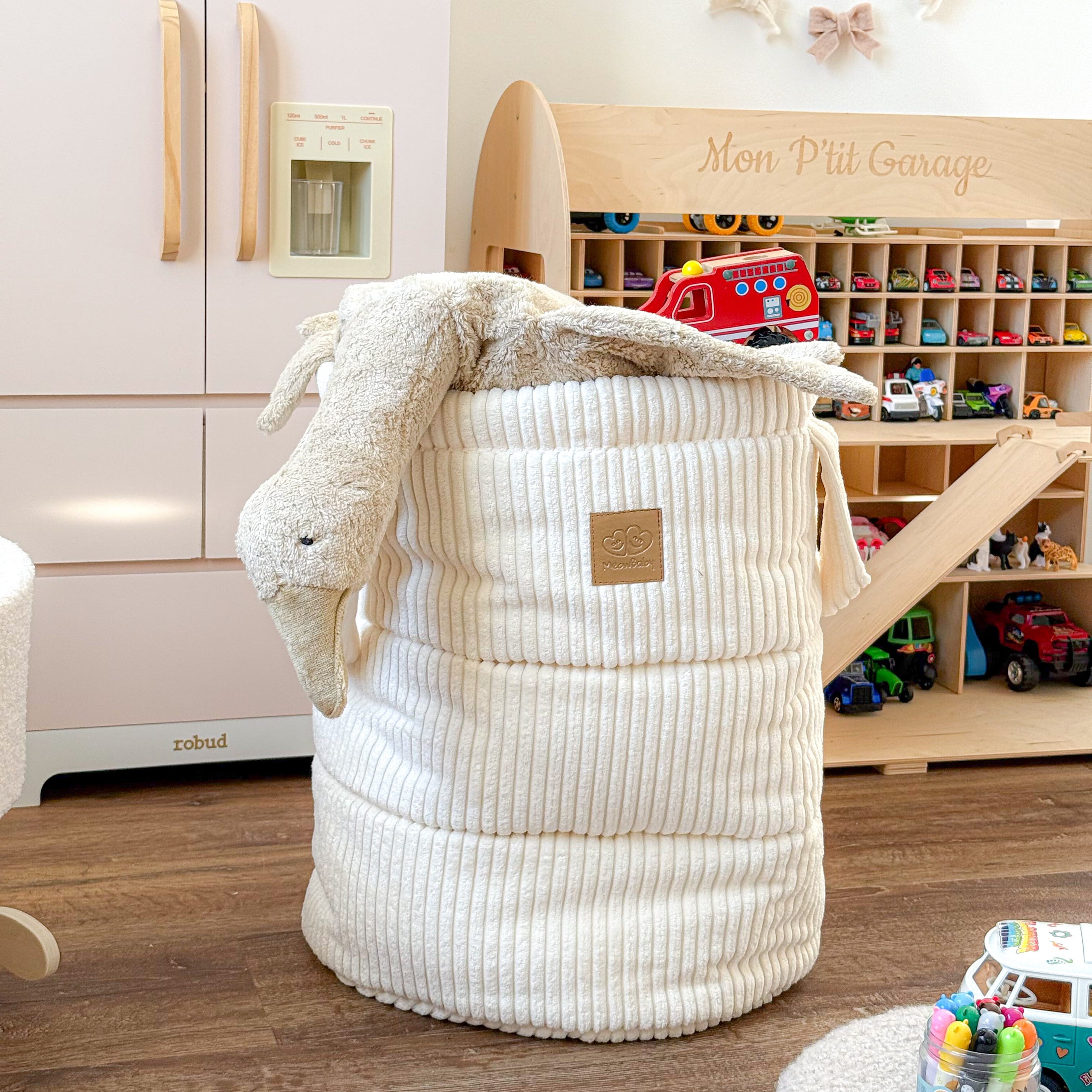 meowbaby-panier-de-rangement-50cm-velours-corduroy-aesthetic image 7