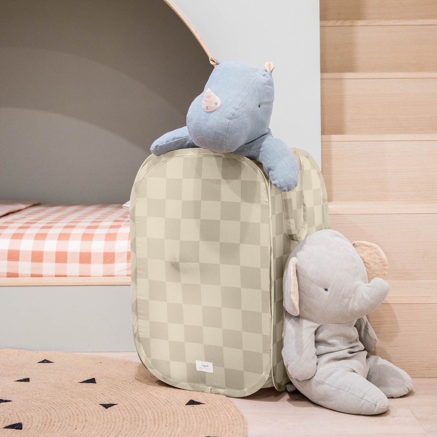 3-sprouts-panier-linge-pop-up-damier-beige-en-tissu-recycl image 5