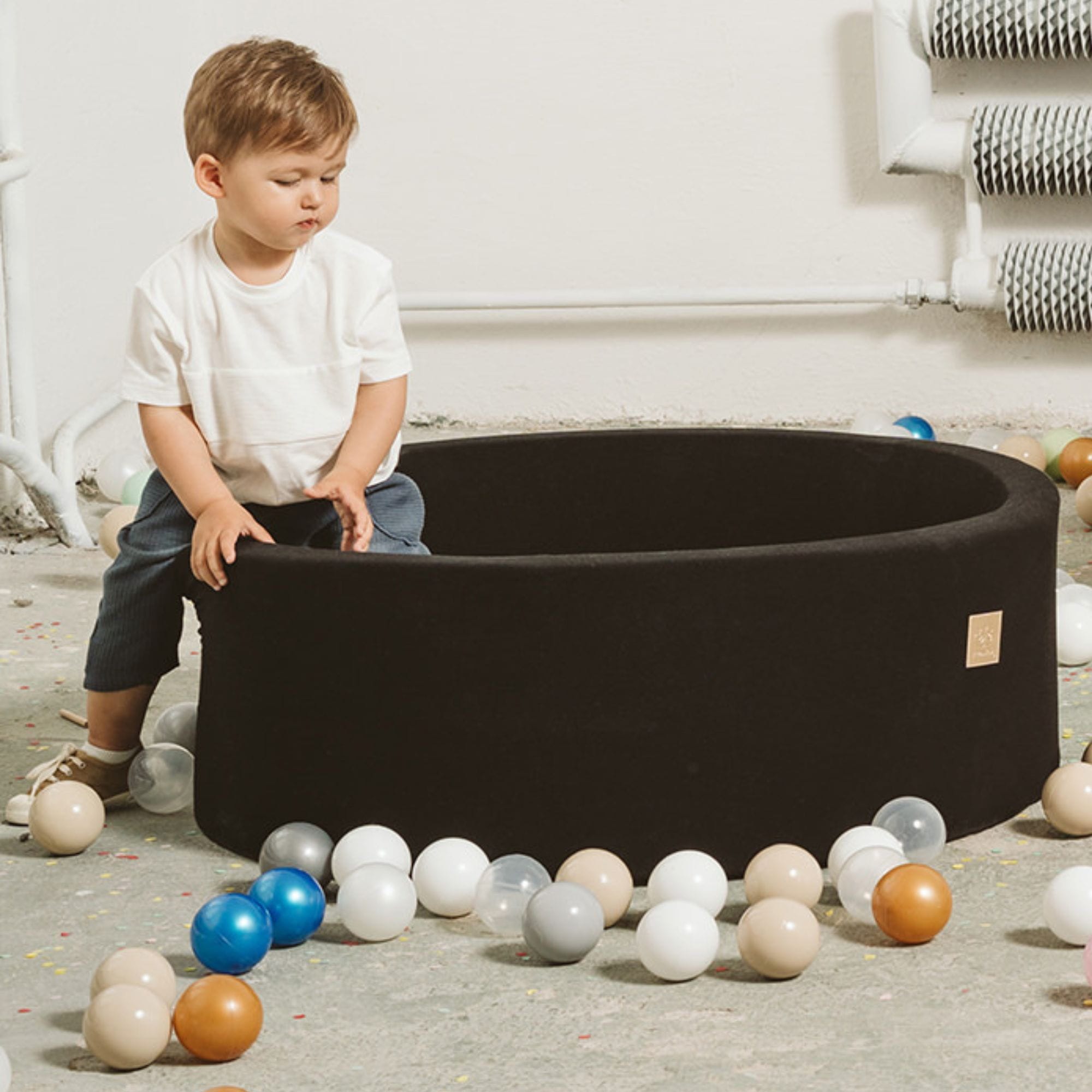 meowbaby-piscine-balles-ronde-90x30-cm-jersey-noir-200-balles image 5