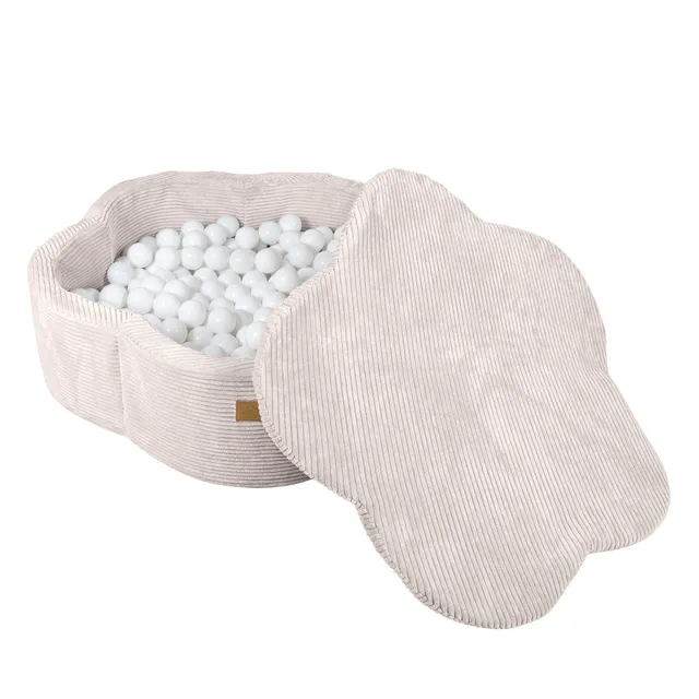 meowbaby-aesthetic-fleur-piscine-balles-90x30-cm-tapis-cru-200-balles-au-choix image 1