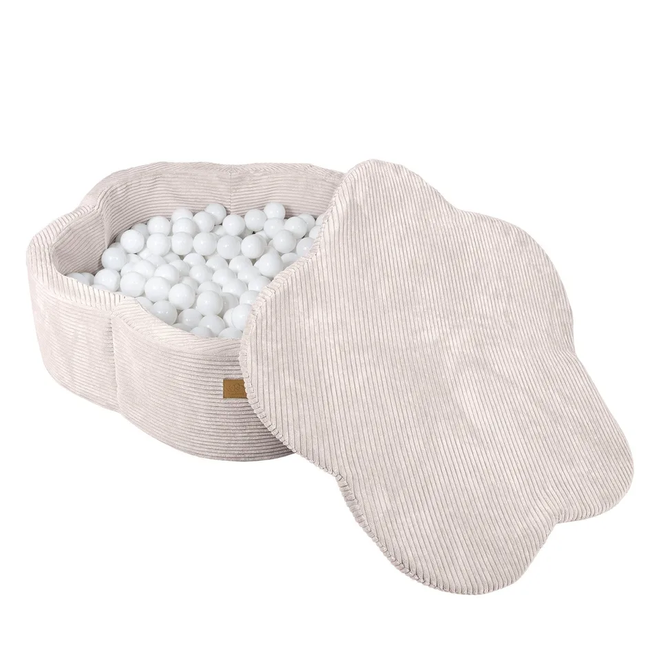 meowbaby-aesthetic-fleur-piscine-balles-90x30-cm-tapis-cru-200-balles-au-choix image 1