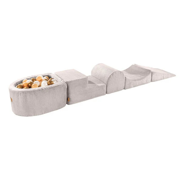 meowbaby-parcours-5-l-ments-petite-piscine-velours-corduroy-cru-balles-au-choix image 3
