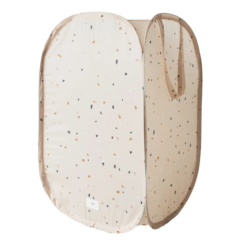 3-sprouts-panier-linge-pop-up-beige-terrazzo-tissu-recycl image 1