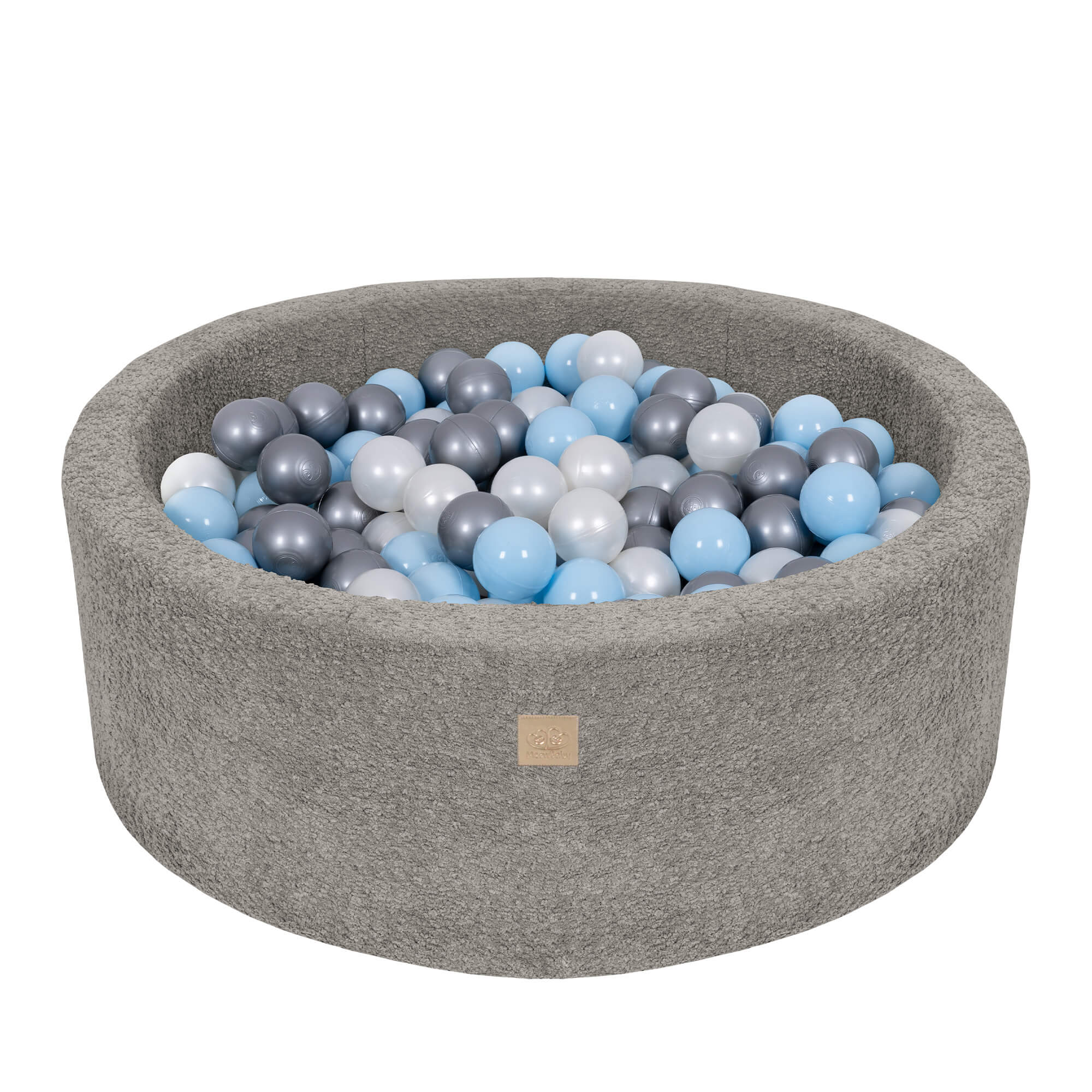 meowbaby-piscine-balles-ronde-90x30cm-tissu-boucl-marron-glac-200-balles-au-choi image 5