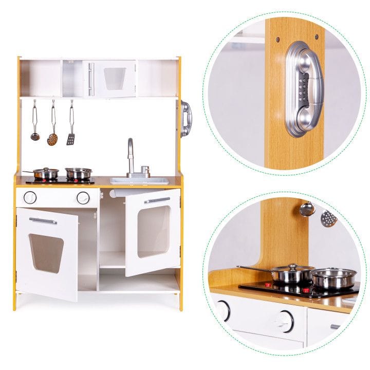 meowbaby-cuisine-en-bois-interactive-blanc-bois-sons-lumi-res-et-accessoires image 8