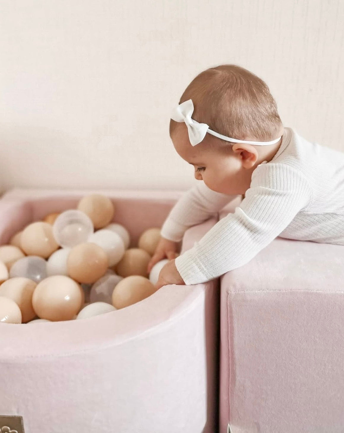meowbaby-parcours-de-motricit-5-pi-ces-avec-petite-piscine-balles-en-velours-ros image 2