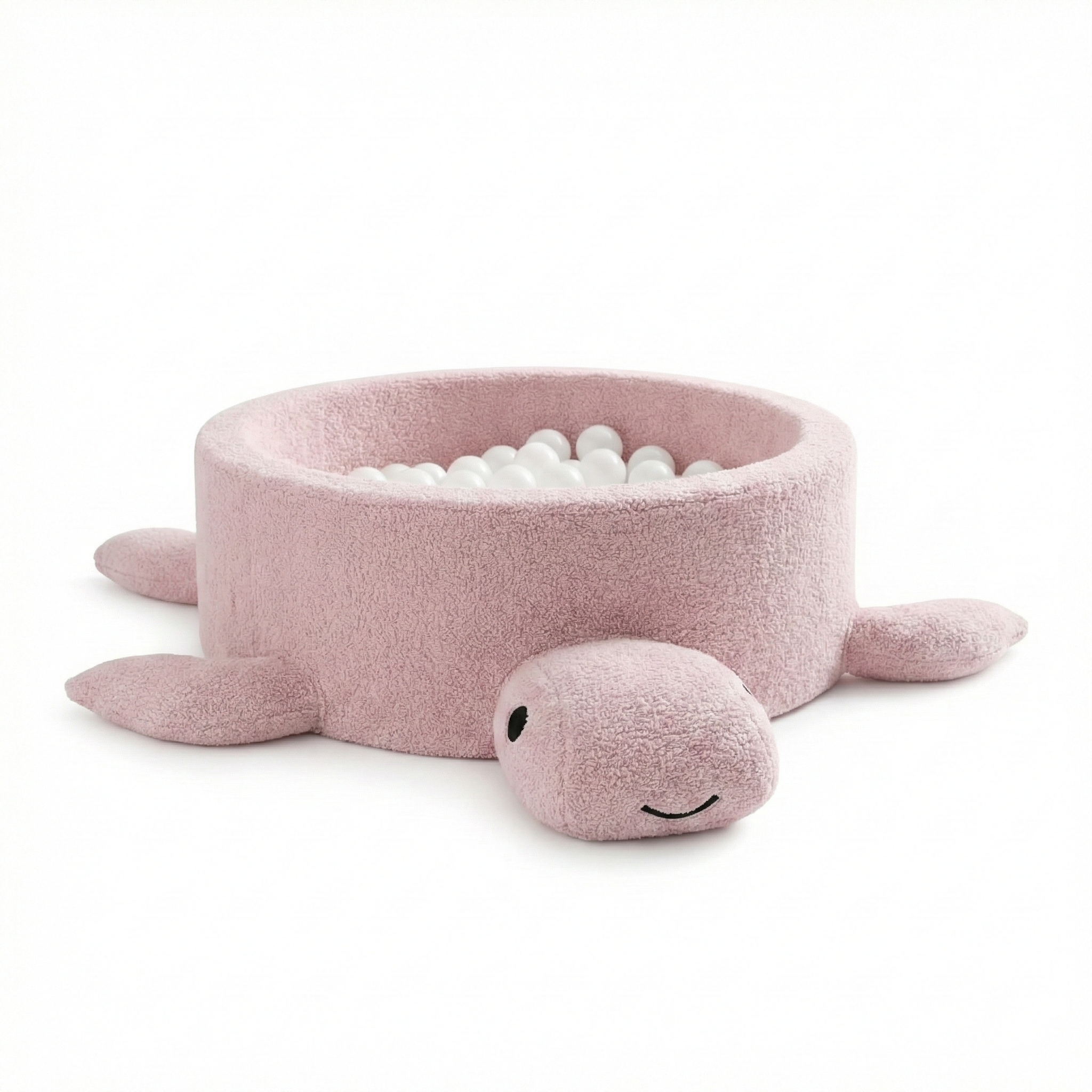 meowbaby-piscine-balles-tortue-90x30-cm-bouclette-c-line-rose-clair-200-balles image 3
