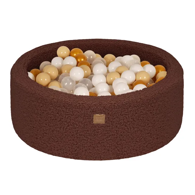 meowbaby-piscine-balles-ronde-90x30-cm-bearly-marron-200-balles image 1