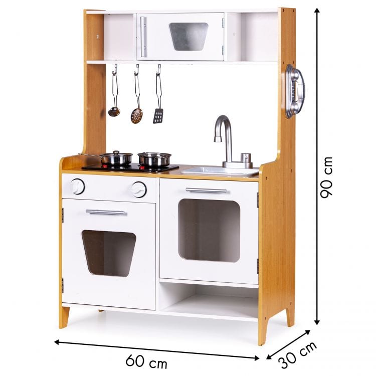 meowbaby-cuisine-en-bois-interactive-blanc-bois-sons-lumi-res-et-accessoires image 6