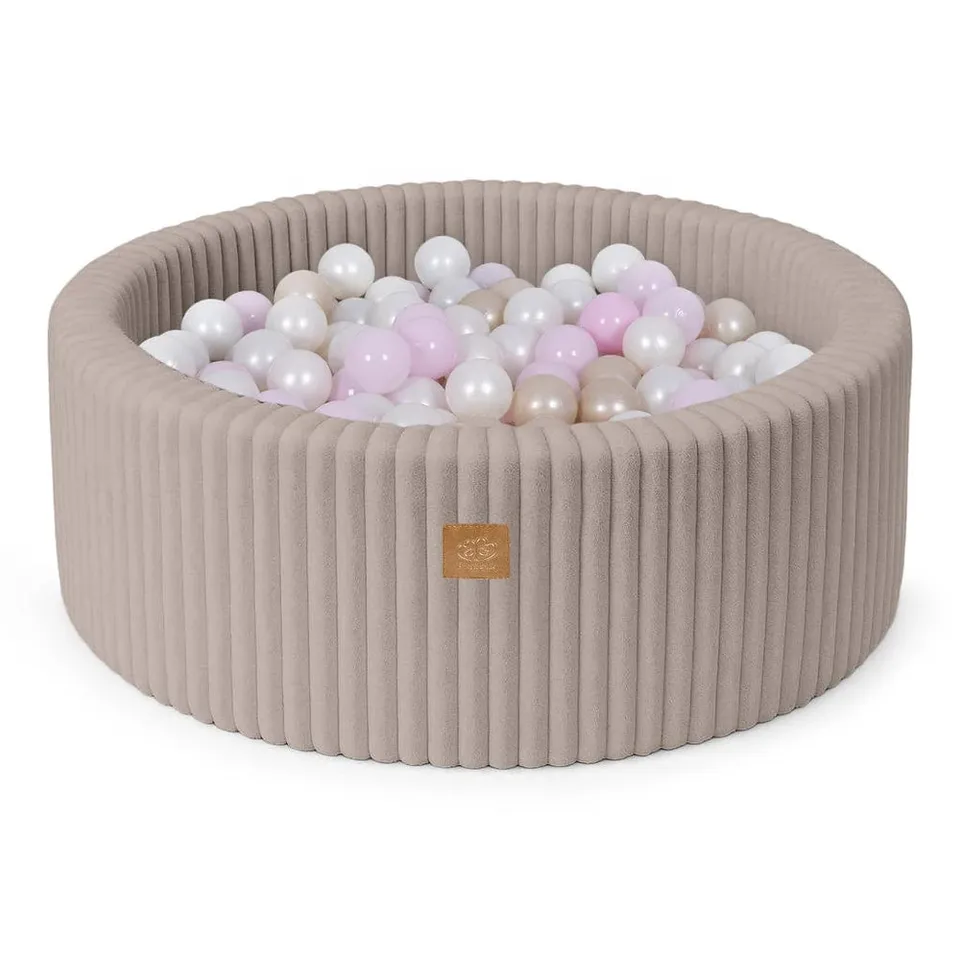meowbaby-piscine-balles-ronde-90x30-cm-churros-beige-200-balles image 1
