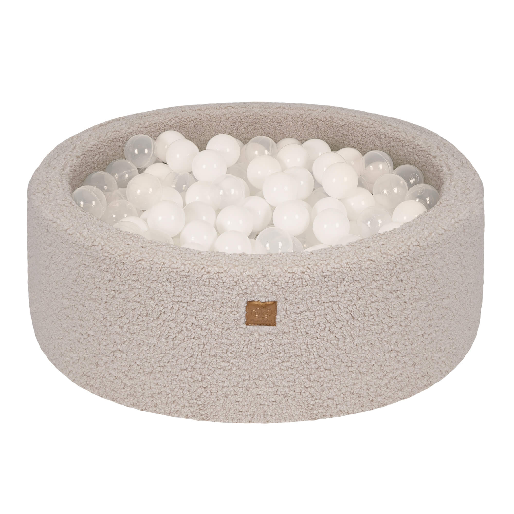 meowbaby-piscine-balles-ronde-90x30-cm-peluche-bearly-taupe-200-balles image 4