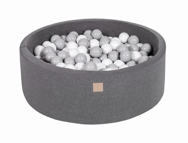 meowbaby-piscine-balles-ronde-90x30-cm-jersey-gris-200-balles image 5