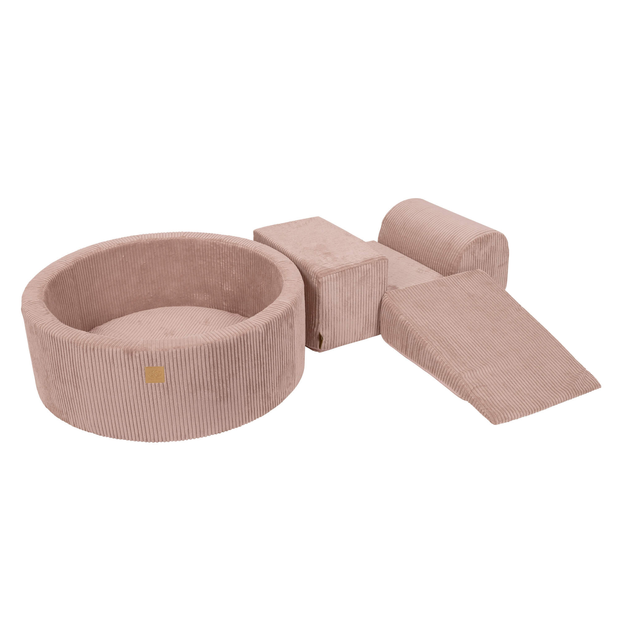 meowbaby-parcours-3-pi-ces-piscine-balles-ronde-90x30-cm-corduroy-aesthetic-rose image 8