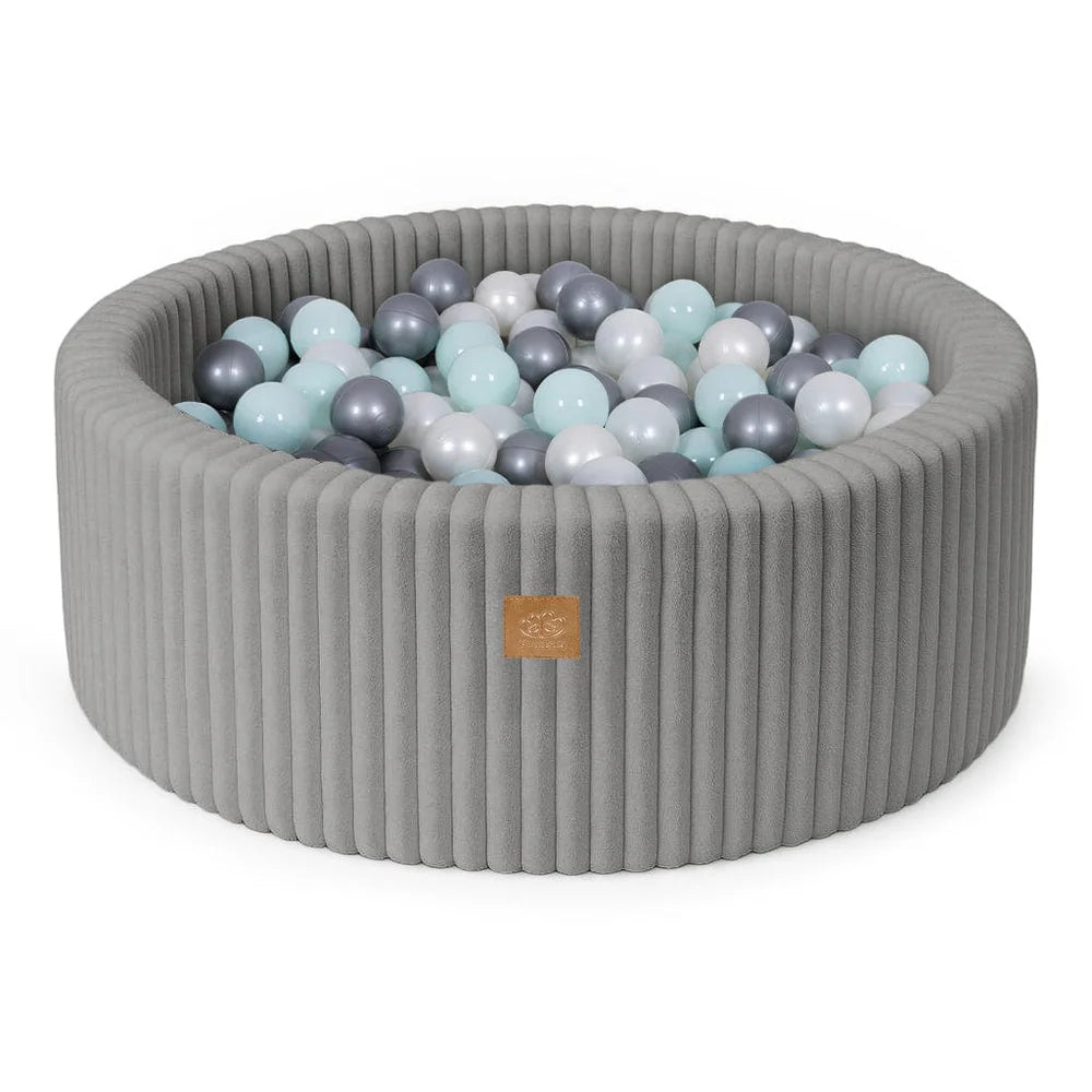 meowbaby-churros-piscine-balles-ronde-90x30-cm-fourrure-gris-200-balles image 6
