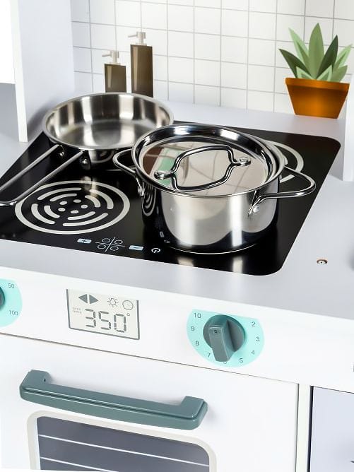 meowbaby-cuisine-en-bois-compl-te-avec-accessoires-gris-menthe image 3
